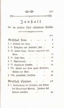 Innhalt der im zweyten Theil enthaltenen Artickel.