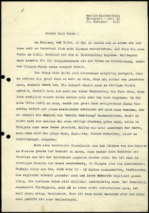 H. Schleif an W. Wrede