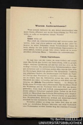 I. Warum Antisemitismus?