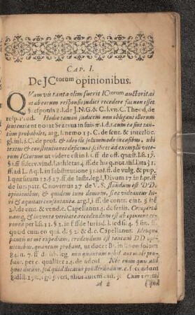 Cap. I. De JCtorum opinionibus.