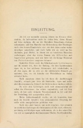 Die fränkischen und alemannischen Siedlungen in Gallien, besonders in Elsass und Lothringen : ein Beitrag zur Urgeschichte des deutschen und des französischen Volksthums