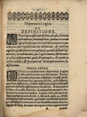 Disputatio Logica De Definitione