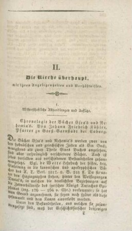 161-174 Chronologie der Bücher Esra's und Nehemia's