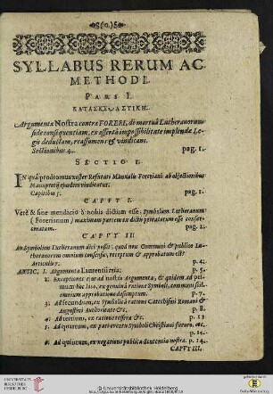 Syllabus rerum ac methodi