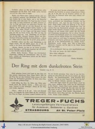 Der Ring mit dem dunkelroten Stein.