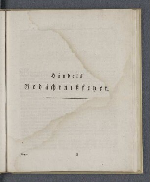 Händels Gedächtnißfeyer.