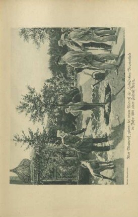 Fürst Bismarck pflanzt bei einem Besuch der Späth'schen Baumschule im Jahre 1884 einen Gedenk-Baum