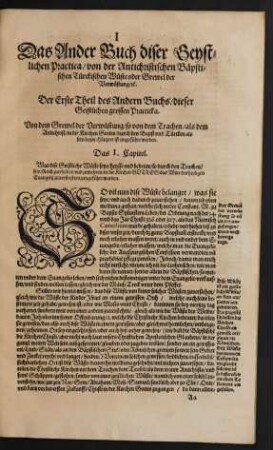 Das Ander Buch diser Geystlichen Practica/ von der Antichristischen Bäpstischen Türckischen Wüste oder Grewel der Verwüstung/ etc.