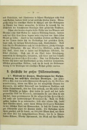 B. Geschichte der großen Völkerwanderung