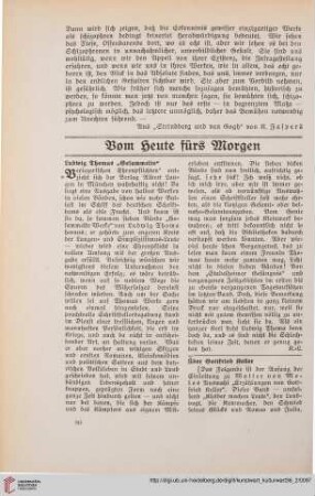 Vom Heute fürs Morgen