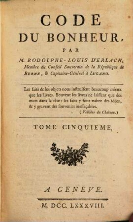 Code Du Bonheur, 5