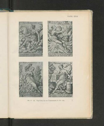 Tafel XXIX Abb. 49-52. Virgil Solis, Die vier Temperamente. B. 178-181