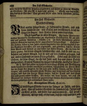 Am Fest Michaelis. - Am XVIII. Sonntage nach Trinitatis.