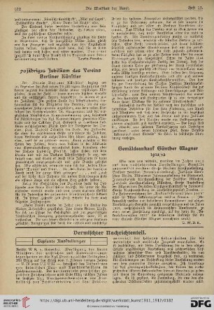 Gemäldekauf Günther Wagner 1912/13