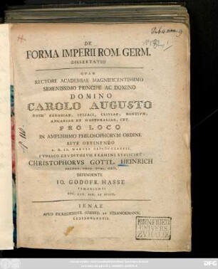 De Forma Imperii Rom. Germ. Dissertatio