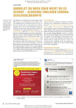 Grübelst du noch oder weißt du es schon? - Glossare erklären Corona-Schlüsselbegriffe