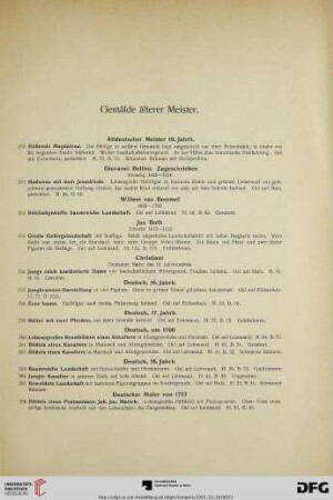 Gemälde alter Meister (Nr. 252-312)