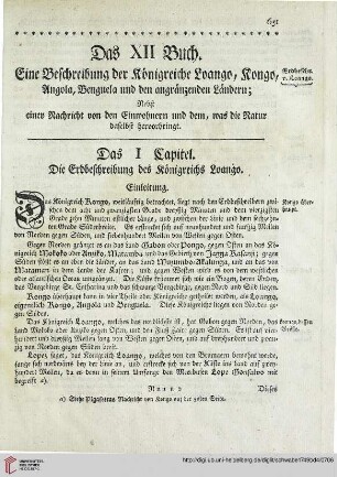 Das I. Kapitel: Die Erdbeschreibung des Koenigreichs Loango