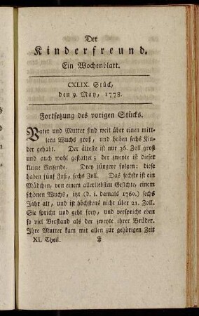 CXLIX. Stück, den 9. May, 1778