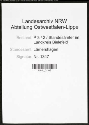 Sterberegister Standesamt Lämershagen
