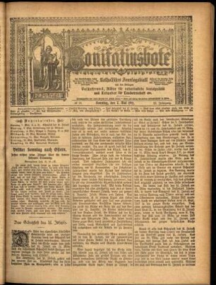 Erste Ausgabe vom Sonntag, den 07. Mai 1911.