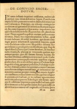 De Coniugio Sacerdotum.