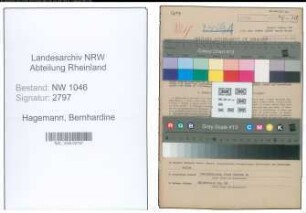 Entnazifizierung Bernhardine Hagemann , geb. 28.10.1921 (Gaststaettengehilfin)