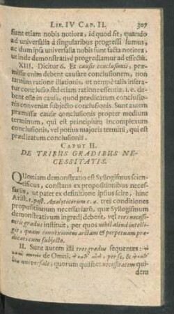 Caput II. De Tribus Gradibus Necessitatis.