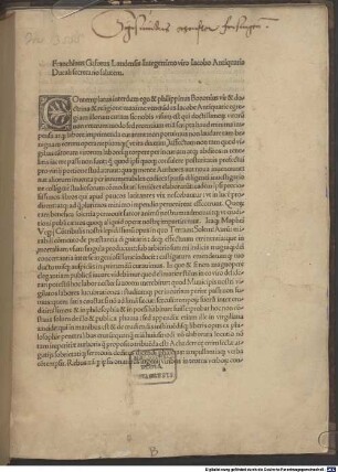 Disceptatio inter terram, solem et aurum : mit Gedichten von Pantaleo Melegulus, Lancinus Curtius, Caesar Saccus und Carolus Aretinus dem Älteren