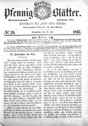 No. 26, Sonnabend, den 22. Juni