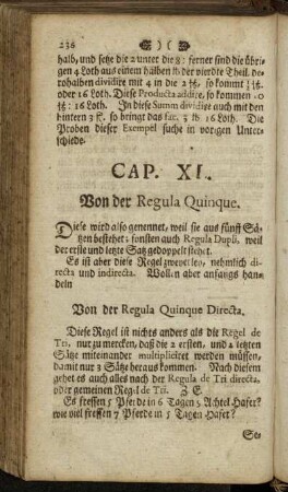 Cap. XL. Von der Regula Quinque