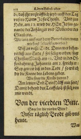 Von der vierdten Bitte.