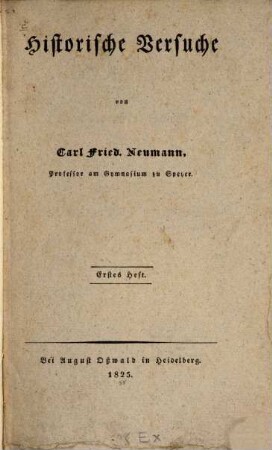 Historische Versuche, 1