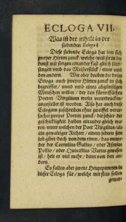 Ecloga VII. Was ist der inhalt ...