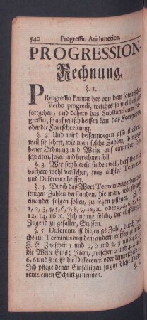 Progression-Rechnung