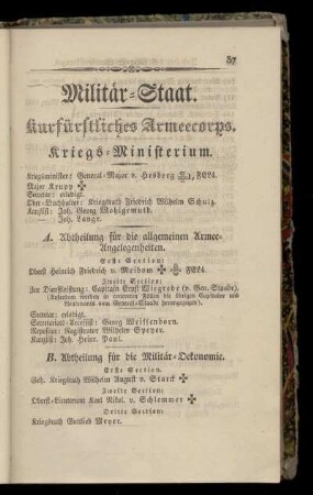 Kriegs=Ministerium.