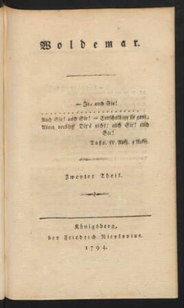 Theil 2: Woldemar
