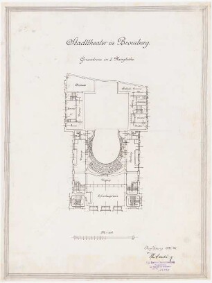 Stadttheater, Bromberg: Grundriss 1. Rang