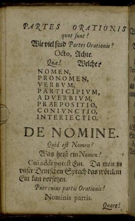 Partes orationis quot sunt? = Wie viel sind Partes Orationis