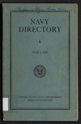 Navy Directory - Officers of the United States Navy and Marine Corps, July 1, 1930.