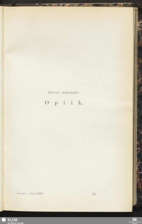 Dritter Abschnitt. Optik