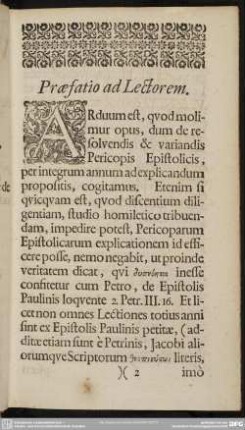 Praefatio ad Lectorem