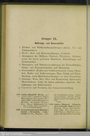 Gruppe IX. Nahrungs- und Genussmittel