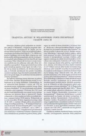 57: Tradycja antyku w wilanowskiej porta triumphalis z czasów Jana III
