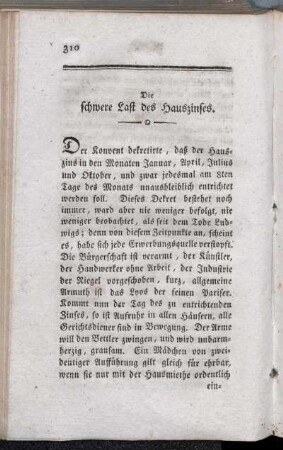 Die schwere Last des Hauszinses