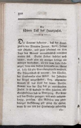 Die schwere Last des Hauszinses
