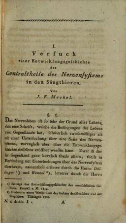 Deutsches Archiv für die Physiologie. 1. 1815