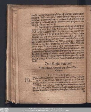 Das fünffte Capittel. Von den 12. Monaten und ihren Wirckungen.