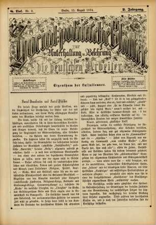 8. Lief. Nr. 3. Berlin, 15. August 1874. 2. Jahrgang.