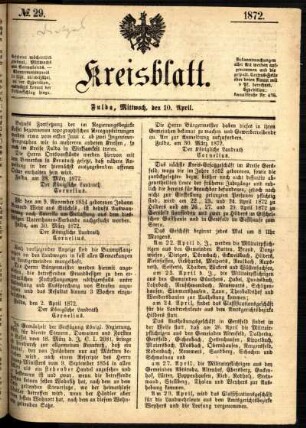 Ausgabe vom Mittwoch, den 10. April 1872.